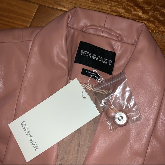 NWT Wildfang Soft Empower Vegan Leather Tux Blazer - Picture 5 of 14